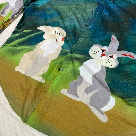 Rochambeau Yves Scherer Button Up Long Sleeve Shirt Disney Thumper RARE - Picture 3 of 11